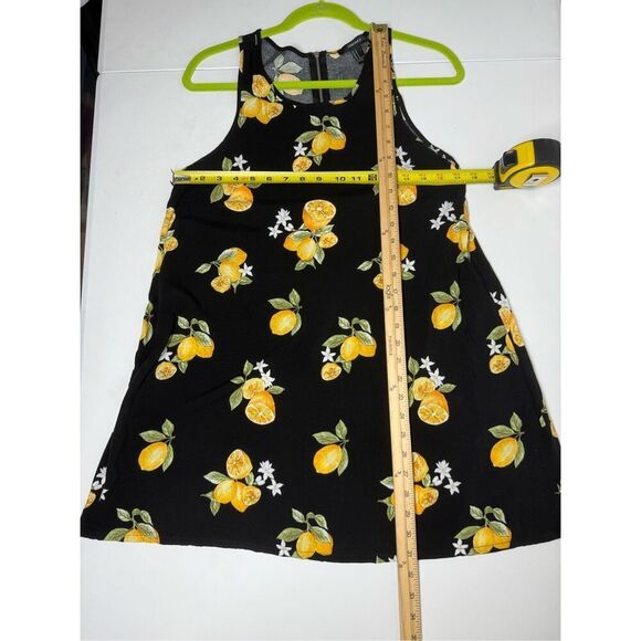 Forever 21 Women’s Black Lemon Print Sleeveless Mini Dress Size M See Notes - Picture 8 of 10